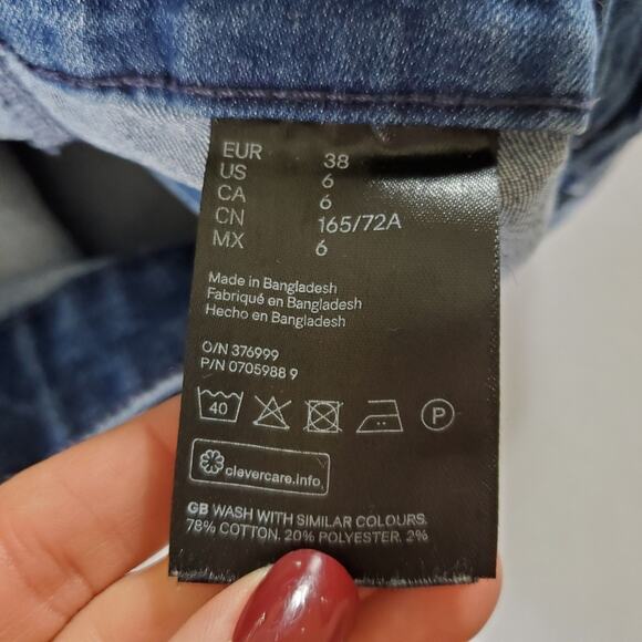 H&M | High Waist Skinny Jeans Jeggings Raw Hem - Picture 5 of 6